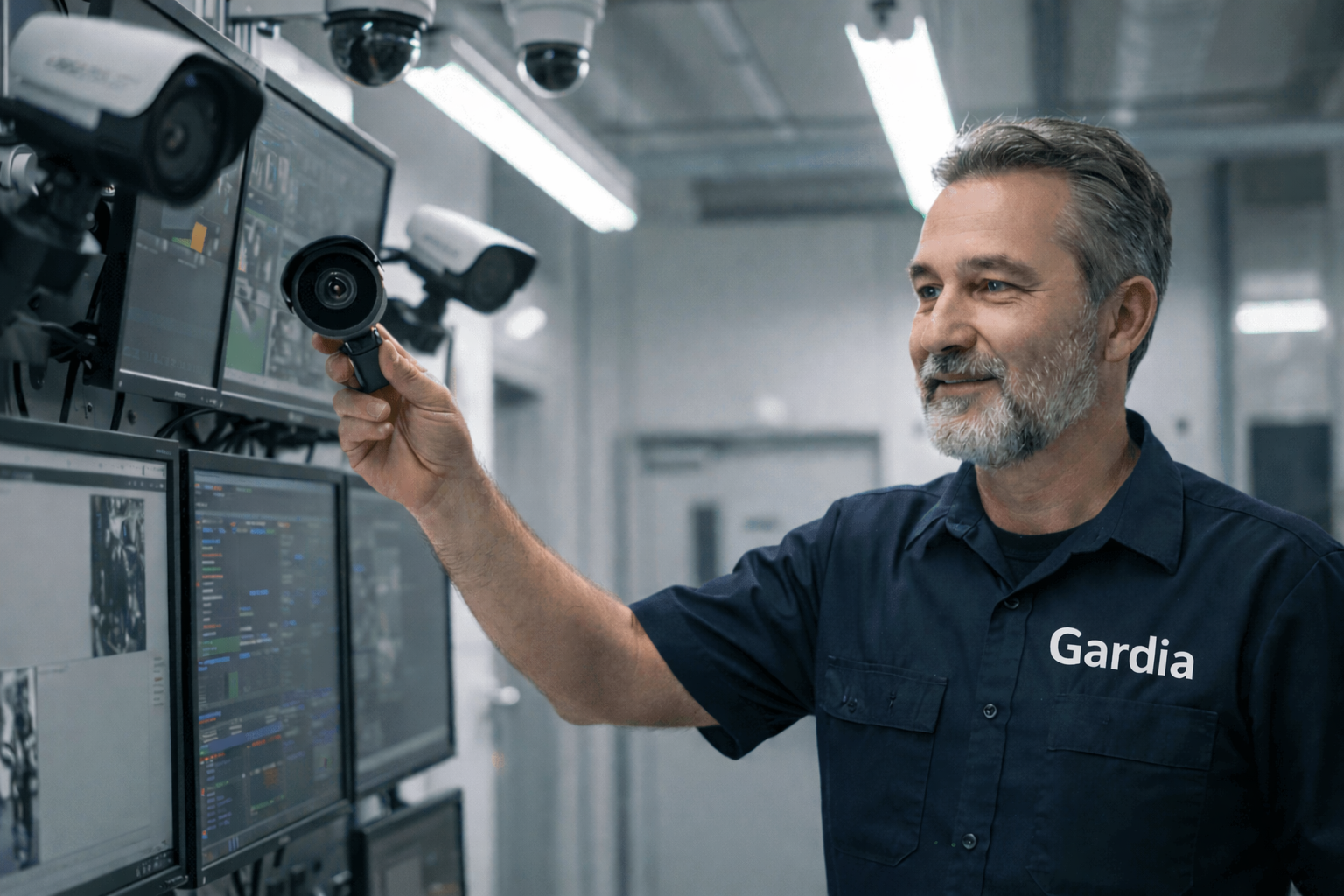 technician-operating-security-system