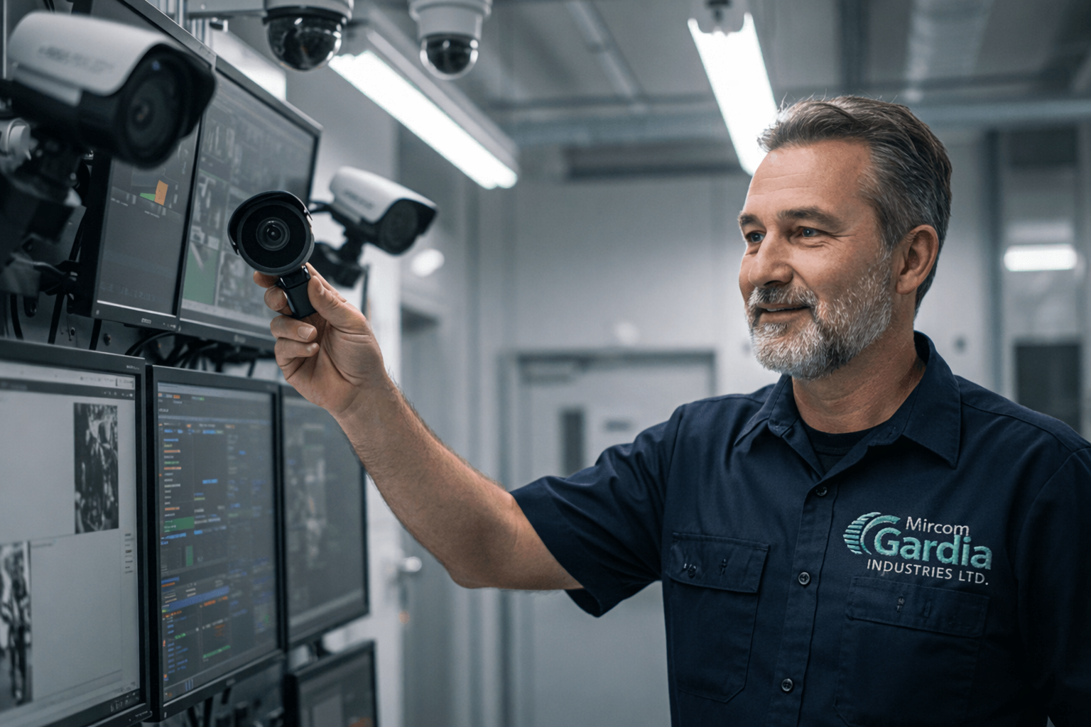 technician-operating-security-system